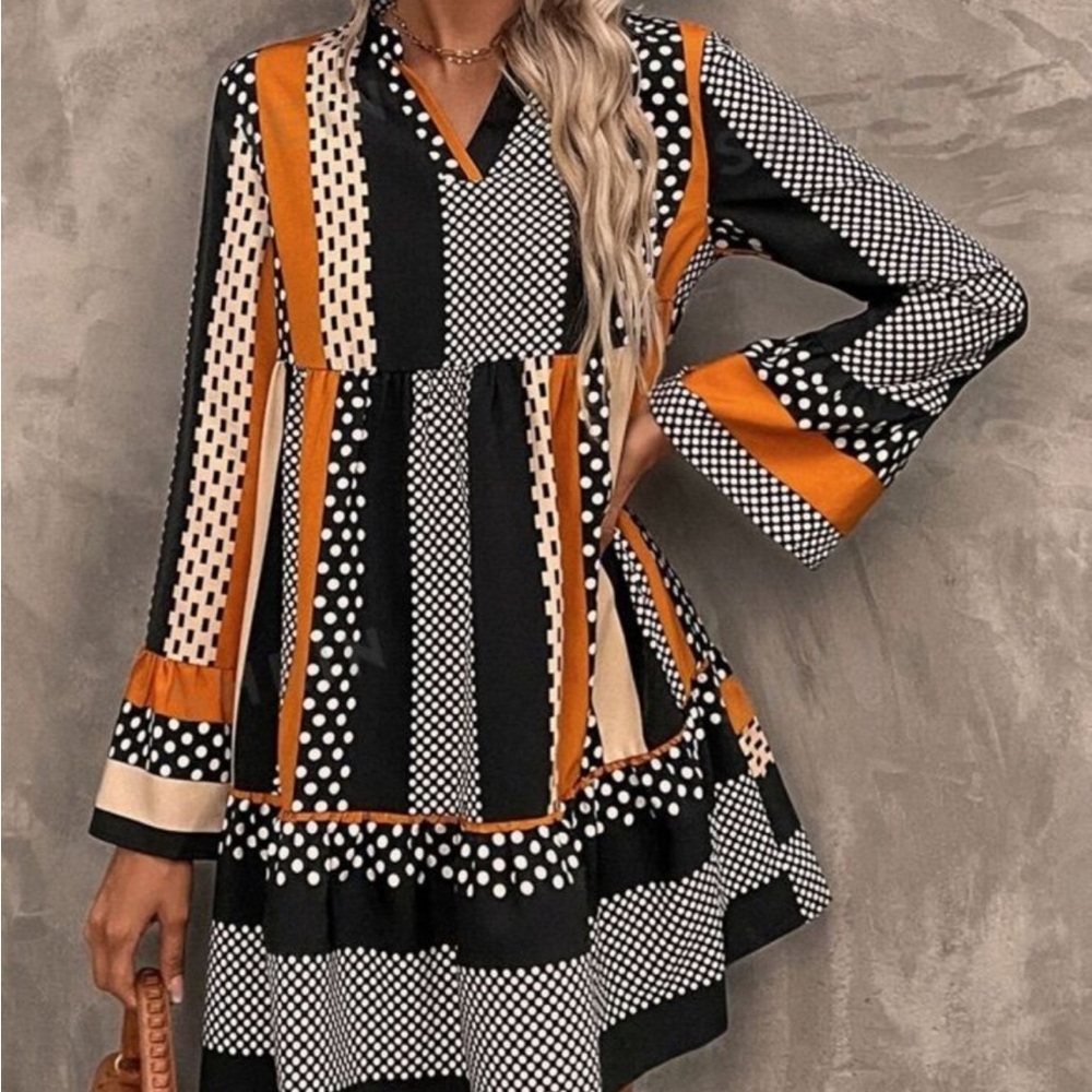 Brand new! Polka dot long sleeve mini dress!
